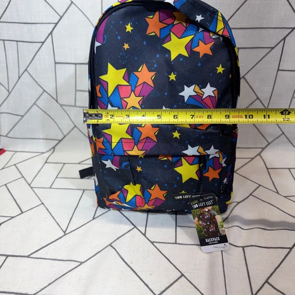 Two Left Feet Backpack Kids Small Black Star Power Galaxy Padded Tech Pod NWT